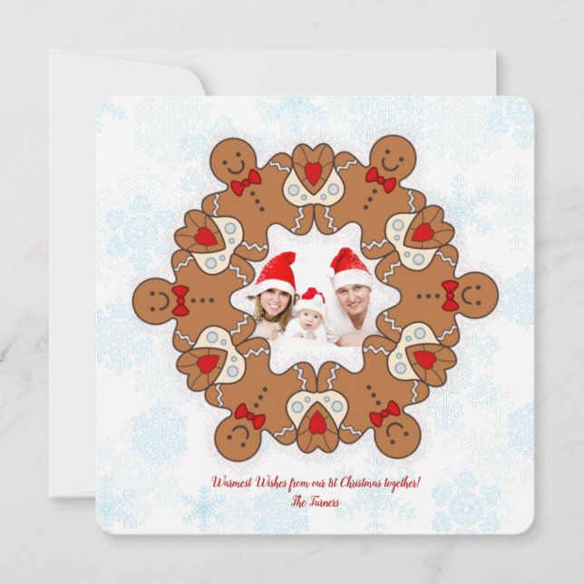 Tarjeta Festiva Nuestros primeros Navidades Mandala Gingerbread Ph (Anverso)
