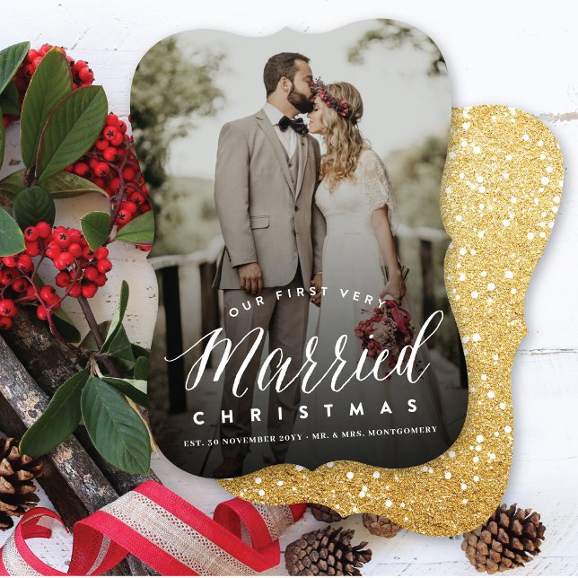 Tarjeta Festiva Nuestros Primeros Navidades Muy Casados Sr. y Sra. (Subido por el creador)