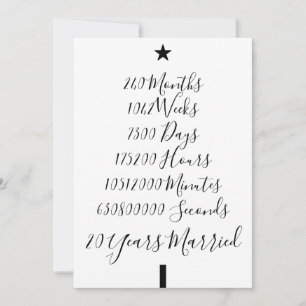 Tarjeta Festiva Nuestros veinte Navidades 20 años casados