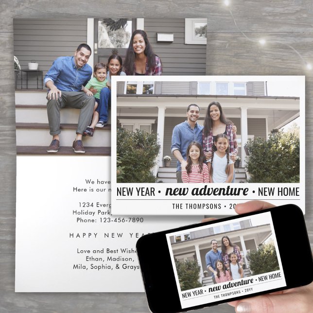 Tarjeta Festiva Nueva Aventura Hogar Moderna 2 Foto Año Nuevo dobl (Subido por el creador)