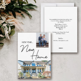 Tarjeta Festiva Nueva casa de Año Nuevo: fotografía y casa