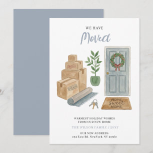 Tarjeta Festiva Nueva Casa Se Mudó Nueva Dirección Mudanza