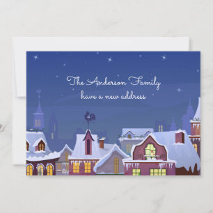 Tarjeta Festiva Nueva dirección de hogar Invierno Nos hemos mudado
