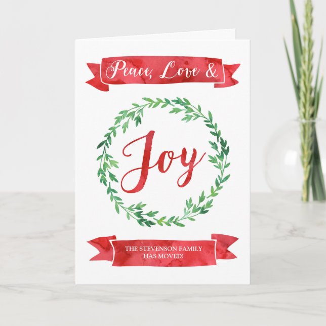 Tarjeta Festiva Nueva dirección de los Navidades de la guirnalda v (Anverso)