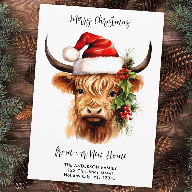 Tarjeta Festiva Nueva fiesta de la vaca de Highland New Home Feliz (Subido por el creador)
