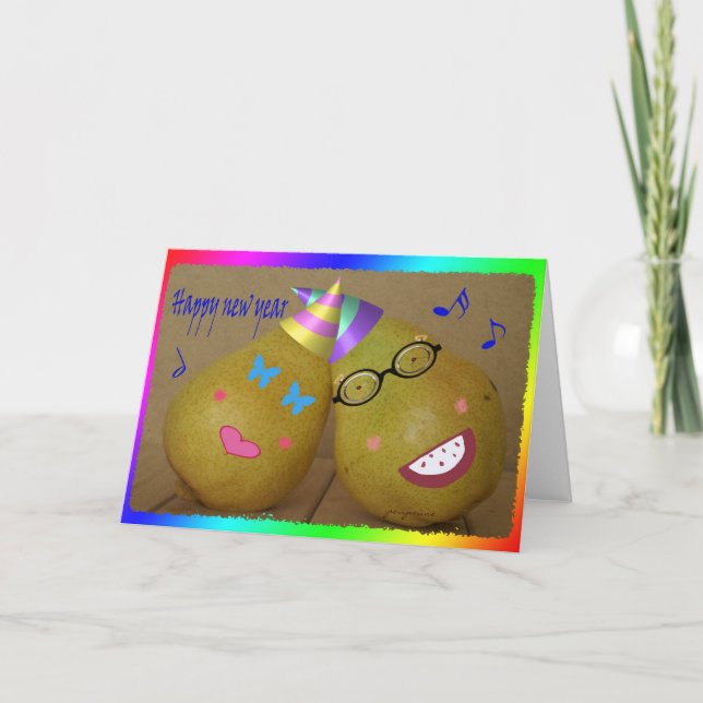 Tarjeta Festiva ¡nueva pera feliz! (Anverso)
