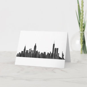 TARJETA FESTIVA NUEVA YORK, BROCHA DEL HORIZONTE DE NY -