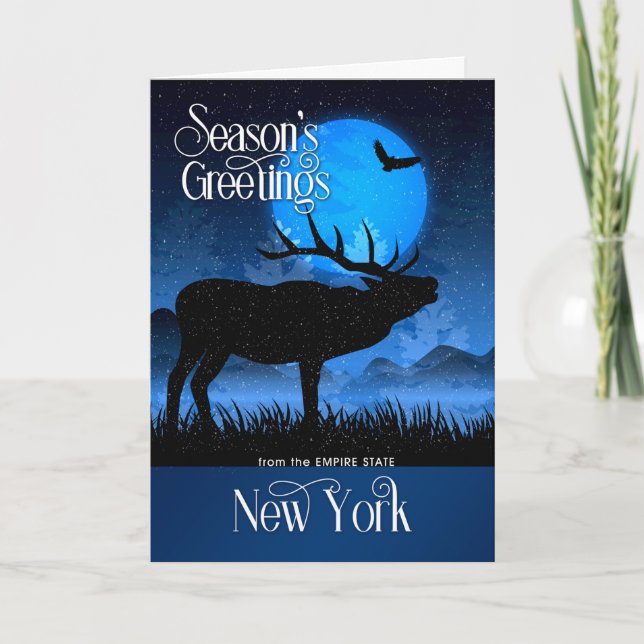 Tarjeta Festiva Nueva York El Empire State Woodland Moose (Anverso)