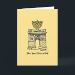 Tarjeta Festiva Nueva York Hanukkah Washington Square Menorah Cand<br><div class="desc">La tarjeta de saludo contiene un ilustracion original del arco de Washington Square de Nueva York, "vestido" para Hanukkah con una menorah encima. Este diseño también está disponible en otros productos. En esta tienda también hay muchas impresiones de comida adicionales. ¿No ves lo que estás buscando? ¿Necesita ayuda con la...</div>