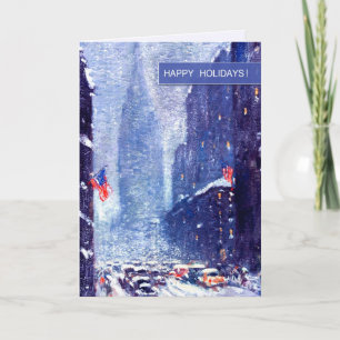 Tarjeta Festiva Nueva York. Invierno. Navidades