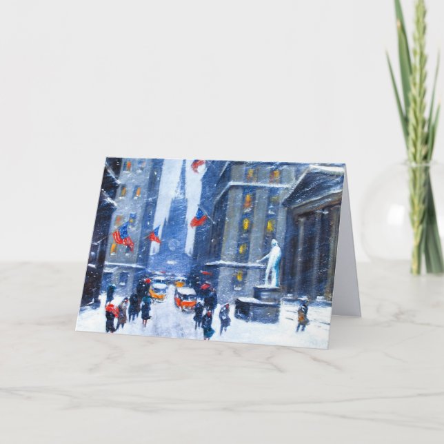 Tarjeta Festiva Nueva York. Invierno. Navidades Bellas Artes (Anverso)