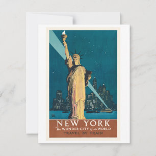 Tarjeta Festiva Nueva York, La Ciudad Maravilla Del Mundo Viaja Po