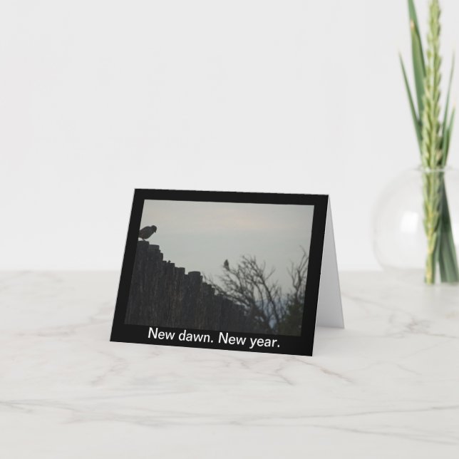 Tarjeta Festiva Nuevo amanecer. Año Nuevo. (Anverso)