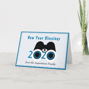 Tarjeta Festiva NUEVO AÑO 2020 Visión Personalizada Año Nuevo AZUL