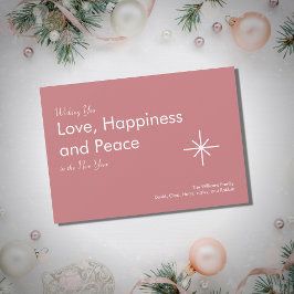 Tarjeta Festiva Nuevo año 2026 Rosa retro