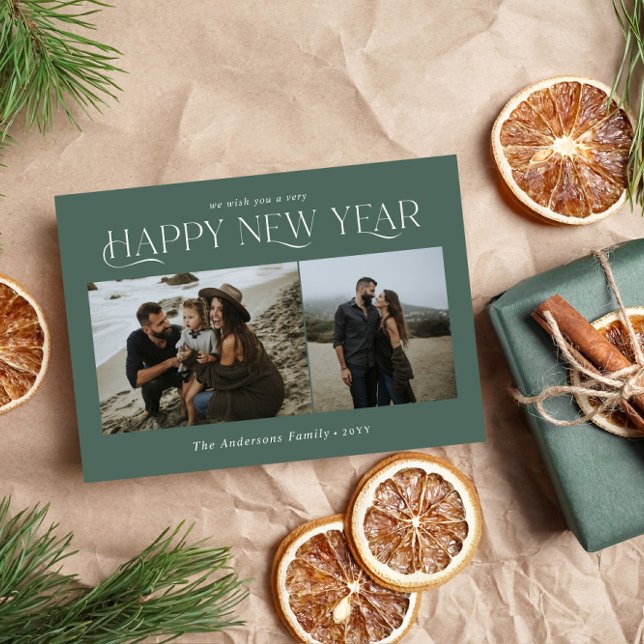 Tarjeta Festiva Nuevo año 2 foto acuarela sabio botánico verde (Subido por el creador)