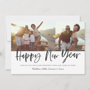 Tarjeta Festiva Nuevo año multifoto moderno guión moderno