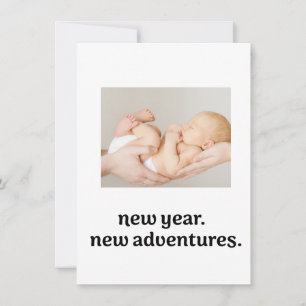 Tarjeta Festiva Nuevo año Nuevas aventuras Recién nacido nacimient