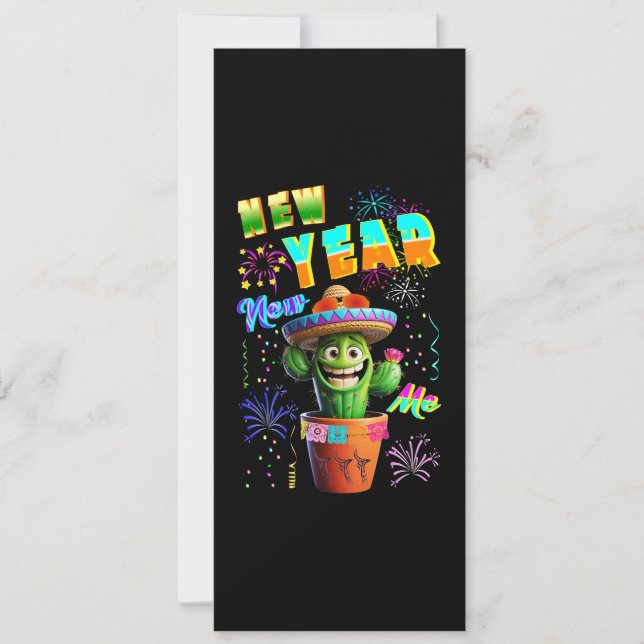 Tarjeta Festiva Nuevo Año Nuevo Yo (Anverso)