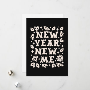 Tarjeta Festiva nuevo año nuevo yo manifestando resoluciones de cr