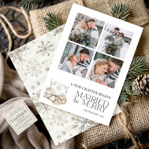 Tarjeta Festiva Nuevo capítulo casado con una mora de invierno cop