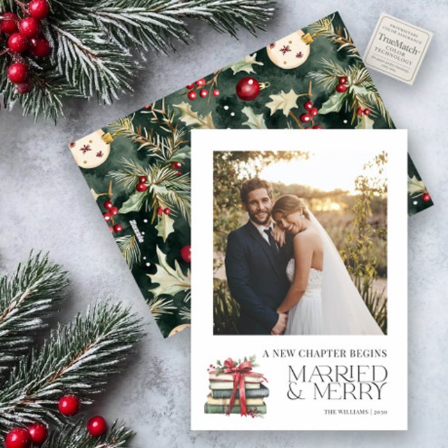 Tarjeta Festiva Nuevo capítulo casado y Merry recién casado con fo (Subido por el creador)