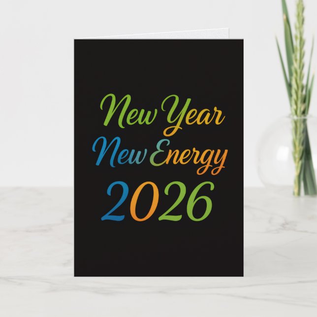 Tarjeta Festiva Nuevo Comienzo Energía Fresca 2026 Motivación Colo (Anverso)
