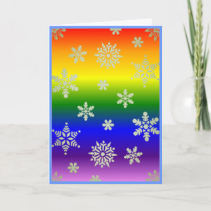 Tarjeta Festiva Nuevo diseño elegante Navidades gay bandera arco i