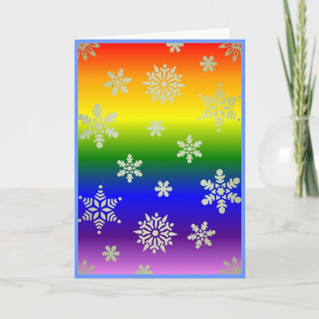 Tarjeta Festiva Nuevo diseño elegante Navidades gay bandera arco i (Anverso)
