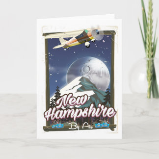 Tarjeta Festiva Nuevo Hampshire, afiche de viajes del Monte Washin