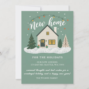 Tarjeta Festiva Nuevo hogar moderno para las vacaciones en movimie