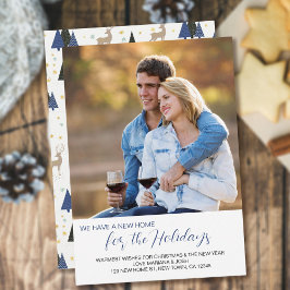 Tarjeta Festiva Nuevo hogar para Holidays Square Photo New Address