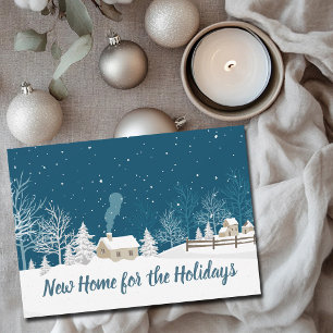 Tarjeta Festiva Nuevo Hogar para las Fiestas de Invierno