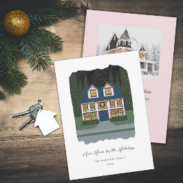 Tarjeta Festiva Nuevo Hogar para las Fiestas Ilustrado