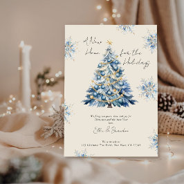 Tarjeta Festiva Nuevo hogar para los Navidades de vacaciones mudán