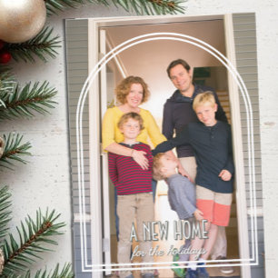 Tarjeta Festiva Nuevo Hogar Para Los Navidades De Vacaciones Que S