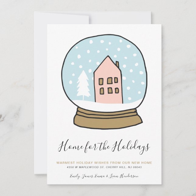 Tarjeta Festiva Nuevo hogar para navidades de vacaciones (Anverso)