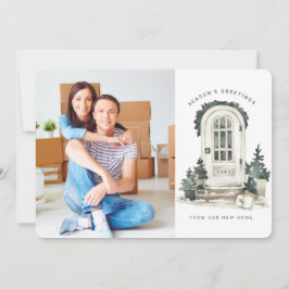 Tarjeta Festiva Nuevo hogar para vacaciones | Movimiento de puerta