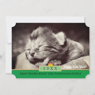 Tarjeta Festiva ¡Nuevo Kitten y Feliz Año Nuevo! Tarjeta/gatos