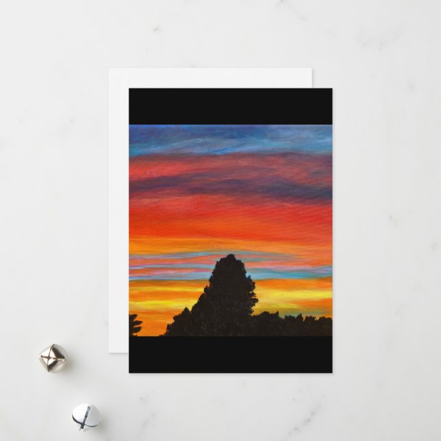 Tarjeta Festiva Nuevo México Sunset: La tierra del encanto (Anverso/Reverso In Situ)