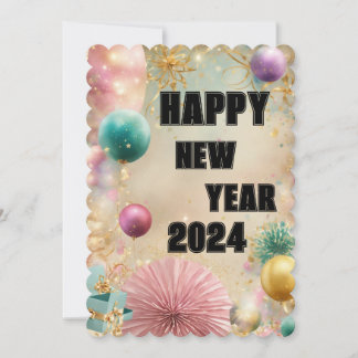 Tarjeta Festiva  "Nuevos Comienzos: ¡Deseándote un Feliz Año Nuevo