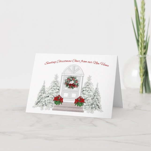 Tarjeta Festiva Nuevos Navidades de cambio de dirección doméstica  (Anverso)