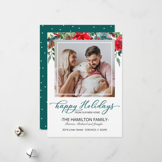 Tarjeta Festiva Nuevos Navidades de casa mudándose foto de Invitac (Anverso/Reverso In Situ)