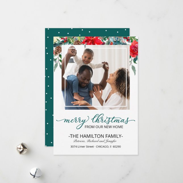 Tarjeta Festiva Nuevos Navidades de casa mudándose foto de Invitac (Anverso/Reverso In Situ)