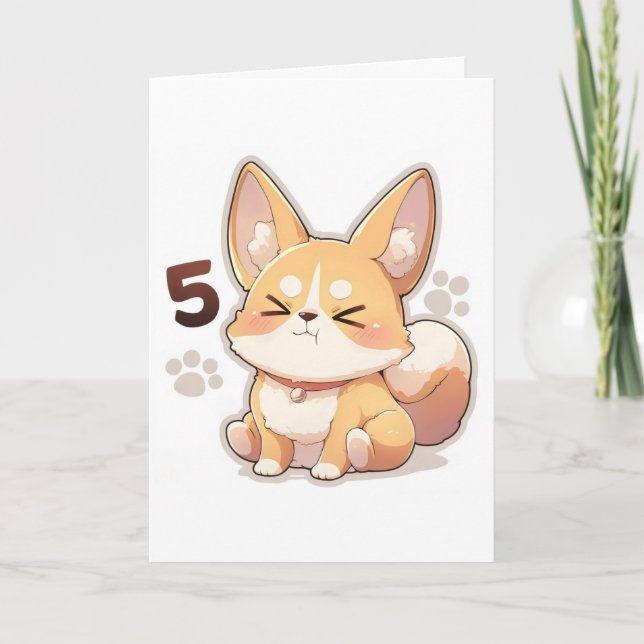 Tarjeta Festiva Number Five Anime Dog (Anverso)