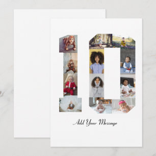 Tarjeta Festiva Número 10 Poster de Collage de fotos