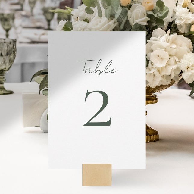 Tarjeta Festiva Número de tabla de Boda de script mínimo de moda (Subido por el creador)