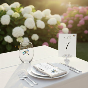 Tarjeta Festiva Número de tabla del boda de la libélula