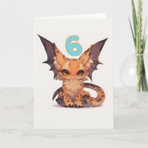 Tarjeta Festiva Número Seis Anime Fantasía Animal