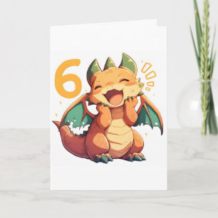 Tarjeta Festiva Número Seis Feliz Dragón Anime